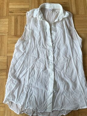 American Apparel Sheer White Sleeveless Top